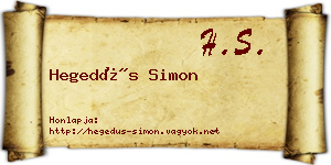 Hegedűs Simon névjegykártya