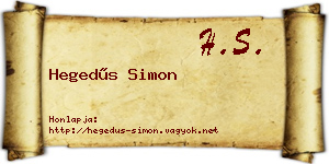 Hegedűs Simon névjegykártya